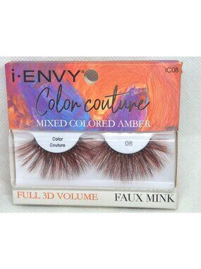 I-Envy Color Couture Mixed Colored Amber Full 3D Volume Faux Mink Lashes IC08